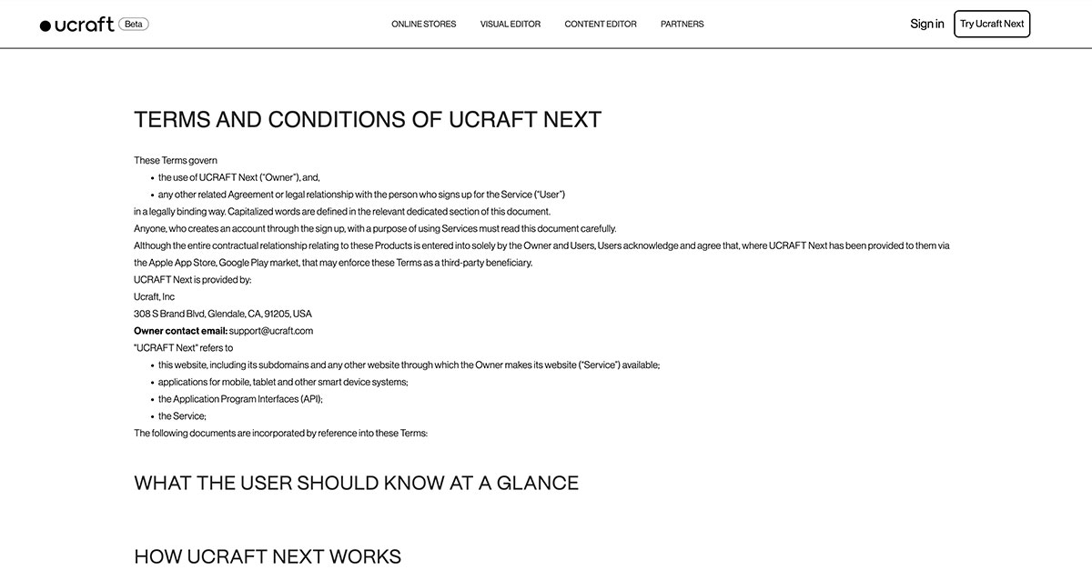 Terms And Conditions | Ucraft Next