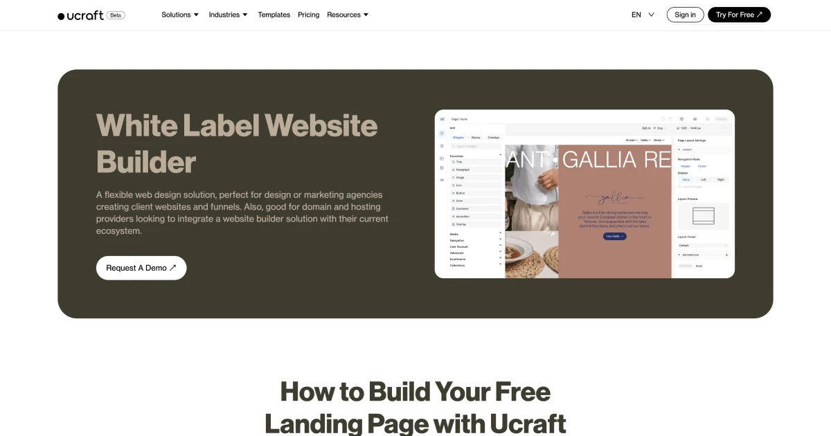 White Label Website Builder | Ucraft Next